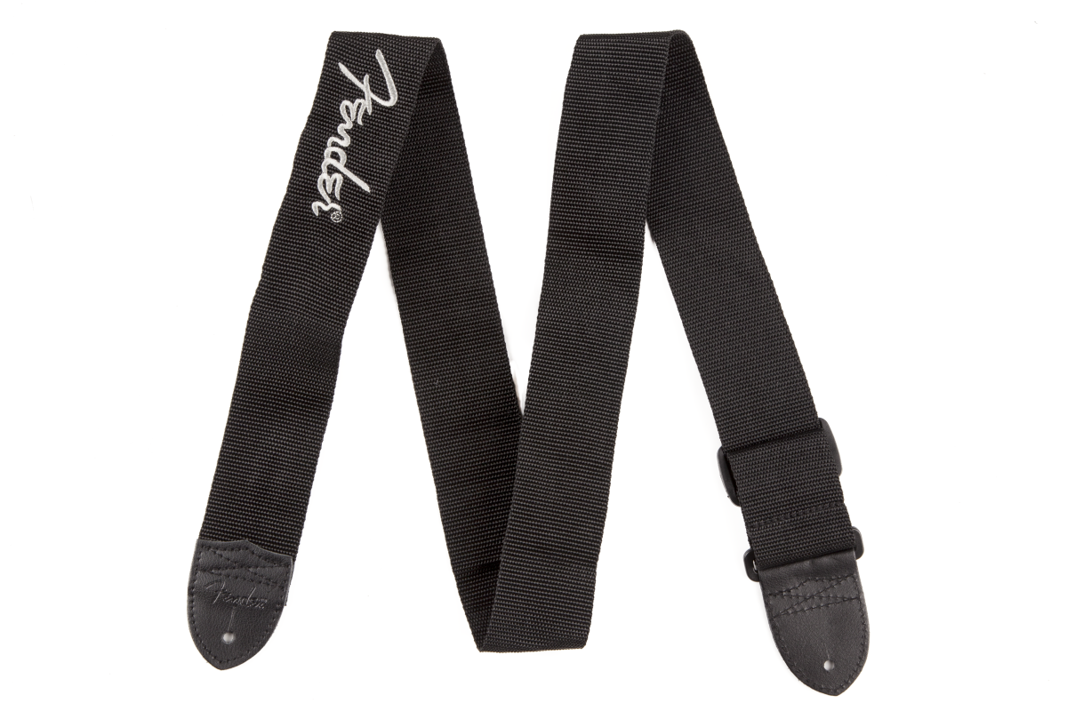 Fender 2" Blk Poly Strap,Grey Fender